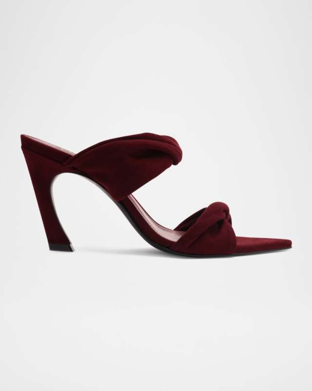 Meline Suede Twisted Dual-Band Mule Sandals